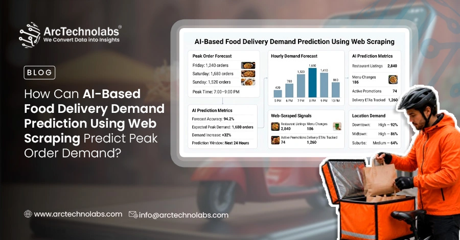 How Can AI-Based Food Delivery Demand Prediction Using Web Scraping Predict Peak Order Demand?